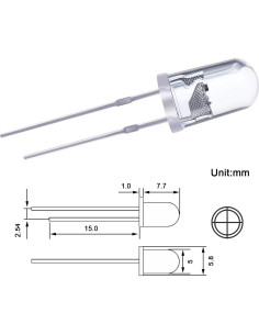 Kit de 100 Diodos LED 5 mm eBoot Blancos para Proyectos 2