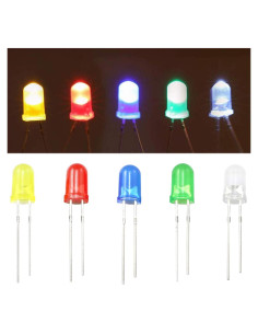 Kit 200 Diodos LED 5mm Surtido 5 Colores ZZHXSM