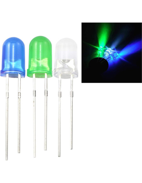 Kit 200 Diodos LED 5mm Surtido 5 Colores ZZHXSM