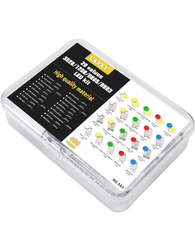 Kit de 400 LEDs SMD 20 tipos 1210 1206 0805 0603 VANXY