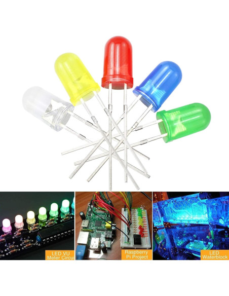 Kit 200 Diodos LED 5mm Surtido 5 Colores ZZHXSM