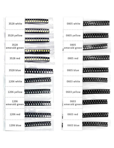 Kit de 400 LEDs SMD 20 tipos 1210 1206 0805 0603 VANXY