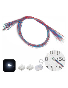 25 LEDs SMD 0805 Pre-cableados ZZHOB Luz Blanca Continua