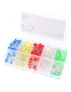 Kit de 200 Diodos LED 3mm y 5mm Yetaida - 5 Colores