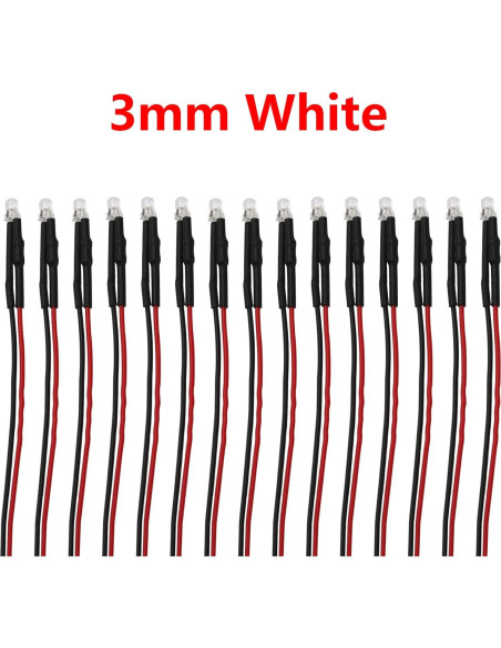 15 Diodos LED Pre-cableados HIRCQOO 12V para RC Crawler 1/10