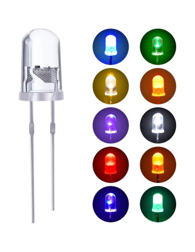 Kit de 1000 Diodos LED EBOOT 5 mm en 10 Colores