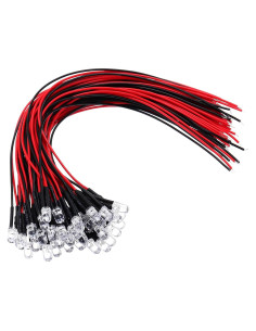 Diodos LED 5mm PATIKIL 40 Pcs Luz Blanca Pura 9-12V