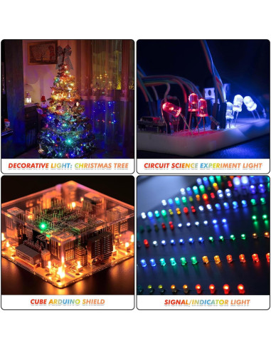 Kit de 1000 Diodos LED EBOOT 5 mm en 10 Colores