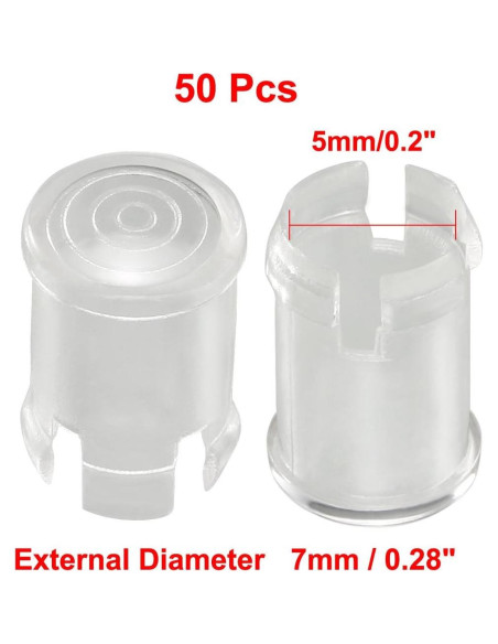 Portalámpara LED 50 Pcs uxcell Soporte Plástico 5mm