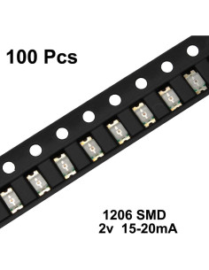 Diodos LED Rojos uxcell 1206 100 Piezas 3.05x1.52mm 2