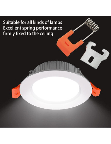 10 Clips de Resorte para Lámparas LED DGHAOP 25x22mm