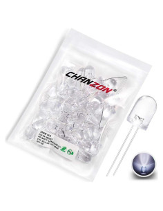 Diodos LED Blancos 10mm CHANZON 50 Piezas 3V 20mA
