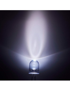 Diodos LED Blancos 10mm CHANZON 50 Piezas 3V 20mA 2