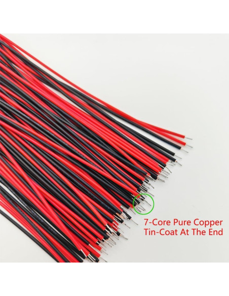 50 Luces LED Rojas 5mm Gebildet 12VDC Preconectadas