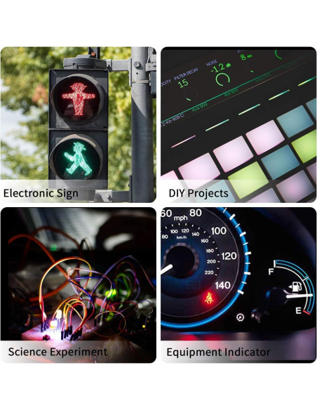 50 Luces LED Rojas 5mm Gebildet 12VDC Preconectadas