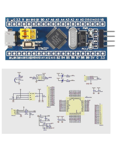 Placa de Desarrollo Alinan STM32F103C8T6 6 Piezas ARM 32