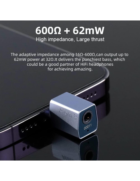 Amplificador DAC portátil Audirect ATOM3 HiFi 32bit/768kHz