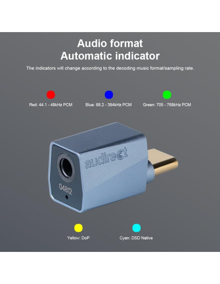 Amplificador DAC portátil Audirect ATOM3 HiFi 32bit/768kHz