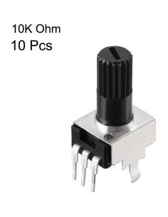 Potenciómetro 10K Ohm uxcell Eje de Carbono 10pcs 2