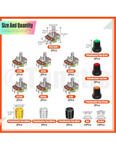 Conjunto de Potenciómetros de Guitarra Tanstic WH138 14 Piezas 2