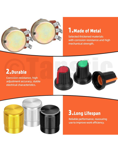 Conjunto de Potenciómetros de Guitarra Tanstic WH138 14 Piezas