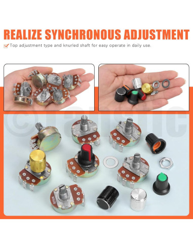 Conjunto de Potenciómetros de Guitarra Tanstic WH138 14 Piezas