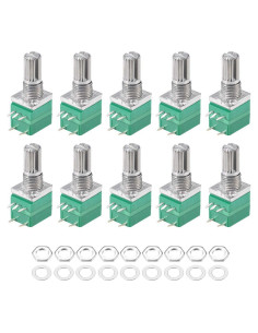 Potenciómetro de Carbono uxcell RV097NS 10K Ohm 10pcs
