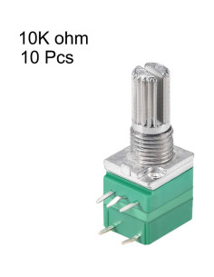 Potenciómetro de Carbono uxcell RV097NS 10K Ohm 10pcs 2