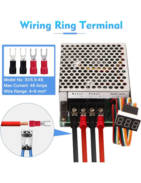 Controlador de Velocidad Motor DC PWM HARMNEE 10-55V 40A LED