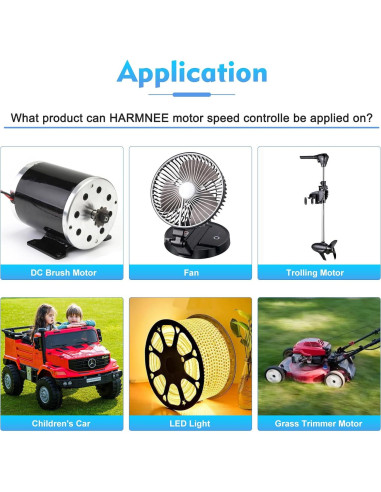 Controlador de Velocidad Motor DC PWM HARMNEE 10-55V 40A LED