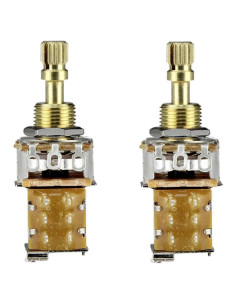 FLEOR Potenciómetros de Guitarra A500K Push Push Cortos 2pcs