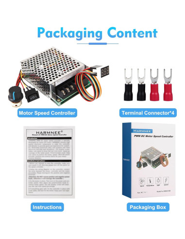 Controlador de Velocidad Motor DC PWM HARMNEE 10-55V 40A LED