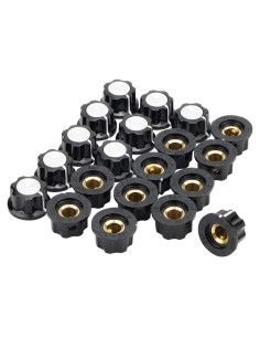 Perillas Rotativas de Potenciómetro Plateadas 20 Pcs 6mm