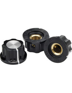 Perillas Rotativas de Potenciómetro Plateadas 20 Pcs 6mm 2