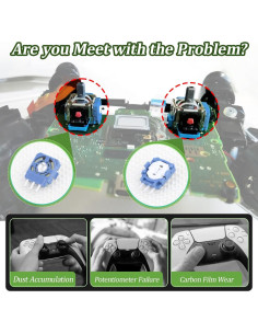 10 Potenciómetros de 2K3 Ohmios YWLRONG para Joystick PS5 Azul 2