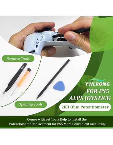 10 Potenciómetros de 2K3 Ohmios YWLRONG para Joystick PS5 Azul