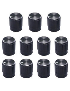 11 Perillas de Control Rotativo Metal Negro 17mm para Audio