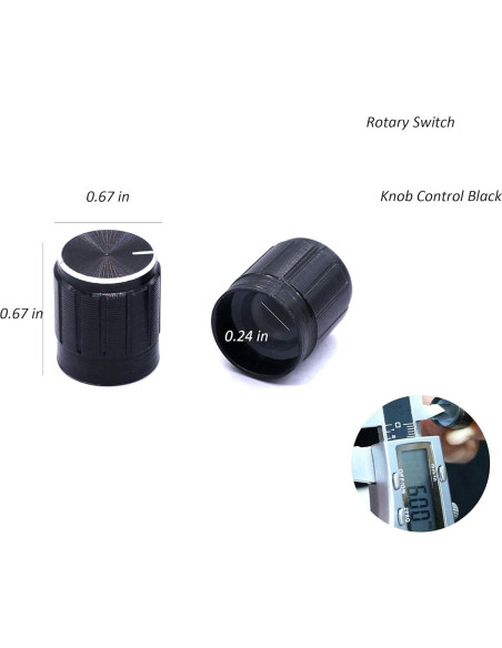 11 Perillas de Control Rotativo Metal Negro 17mm para Audio