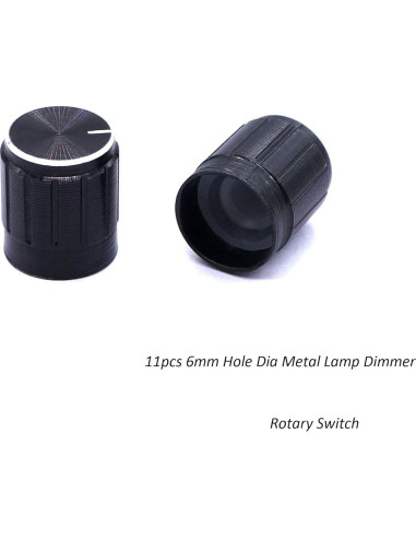 11 Perillas de Control Rotativo Metal Negro 17mm para Audio