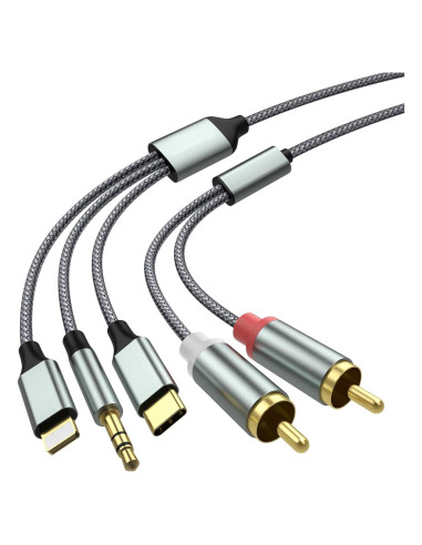 Adaptador de Audio Aux Lightning a RCA 3 en 1 Apitiong