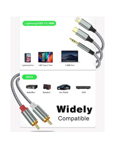 Adaptador de Audio Aux Lightning a RCA 3 en 1 Apitiong 2