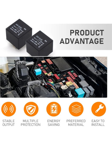 4 Relés Automotrices 40A Sodcay 12V 5 Pines Impermeables
