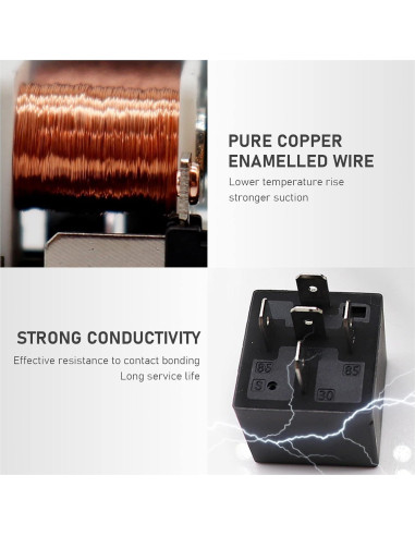 4 Relés Automotrices 40A Sodcay 12V 5 Pines Impermeables