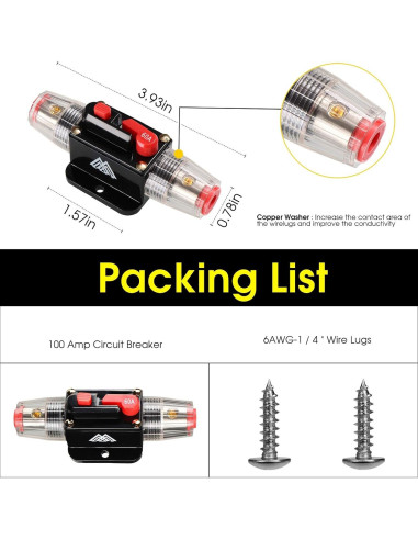 Interruptor de Circuito 60A M1A2 a Prueba de Agua 12V-48V DC