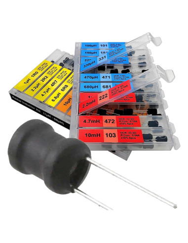Kit de Inductores 20 Valores 160 Pcs 1uH a 10mH 1A Manufacturing