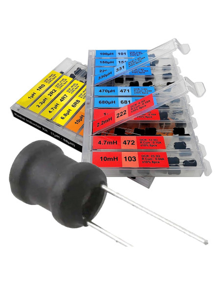 Kit de Inductores 20 Valores 160 Pcs 1uH a 10mH 1A Manufacturing