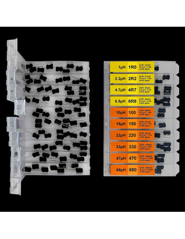 Kit de Inductores 20 Valores 160 Pcs 1uH a 10mH 1A Manufacturing