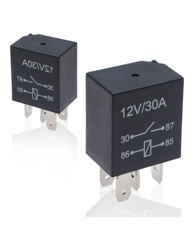 Relé Automático Jitrendo 4 Pines 12V 30A a Prueba de Agua - 2 Pcs