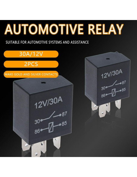 Relé Automático Jitrendo 4 Pines 12V 30A a Prueba de Agua - 2 Pcs