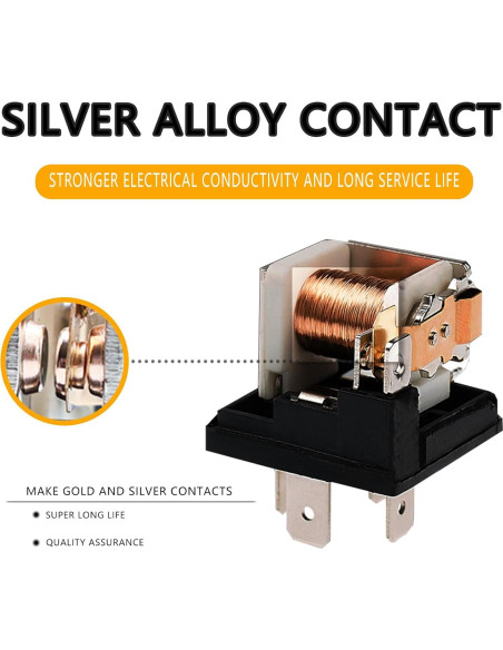 Relé Automático Jitrendo 4 Pines 12V 30A a Prueba de Agua - 2 Pcs